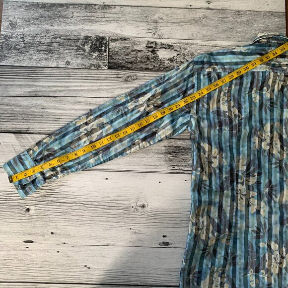 Klauss Boehler Casual Button Down Tropical Floral Print Shirt - Picture 11 of 11